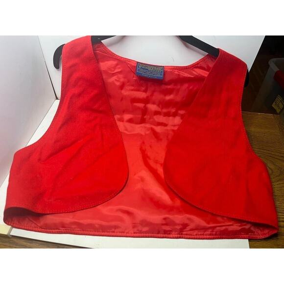 C1970s Vintage Pendleton Wool Vest Red Womens Small or YA - Picture 1 of 3